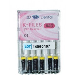 3D Dental K-File NiTi 25mm #45 6/Pk